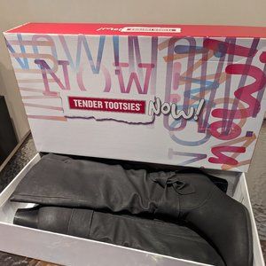 Women's Black Wide Calf Tender Tootsies Long Boots